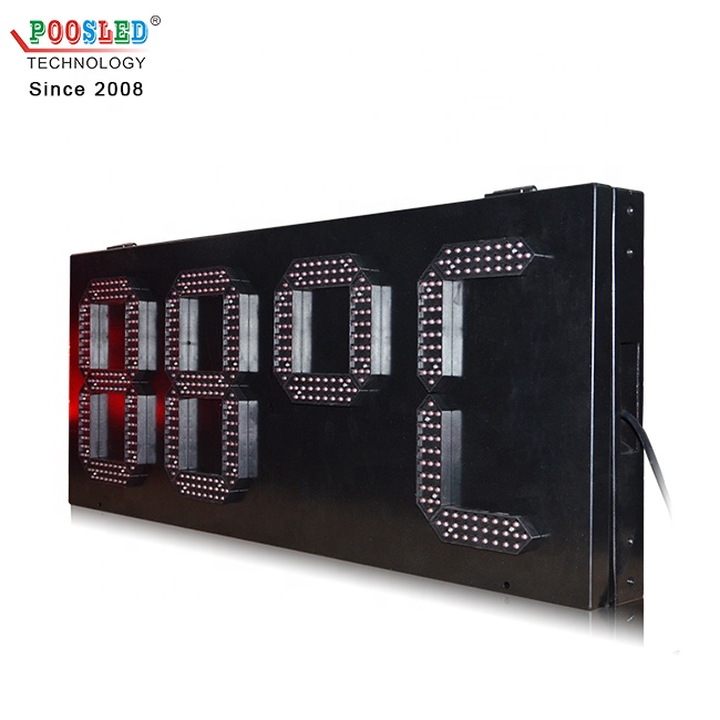 特殊样式ip53防雨铁箱户外12英寸7段红色LED时间温度数字牌