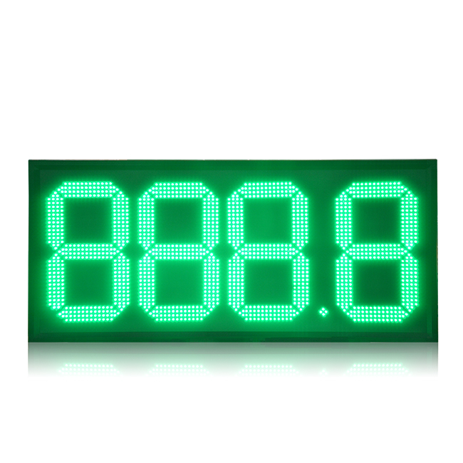6键无线遥控专业批发15''铝框绿色888.8 LED油价牌
