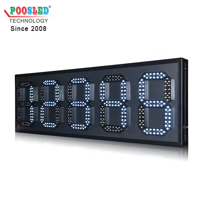 特殊设计户内高亮度8英寸LED数字白色88888格式LED油价牌