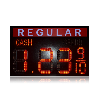 热销户外安装使用防雨箱体18寸LED红色数字8.88 9/10美式油价显示牌