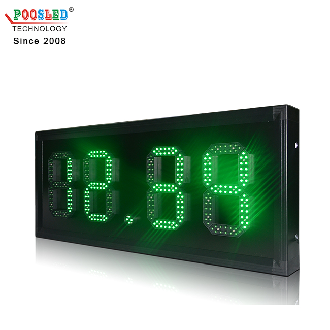 工厂直销摩洛哥热卖8英寸LED绿色数字88.88格式加油站LED数字屏