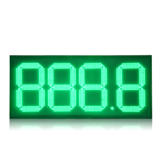 6键无线遥控专业批发15''铝框绿色888.8 LED油价牌
