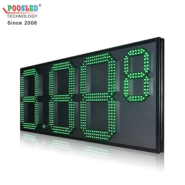 热卖8.88 9亮度自动调节绿色7段LED节能油价牌