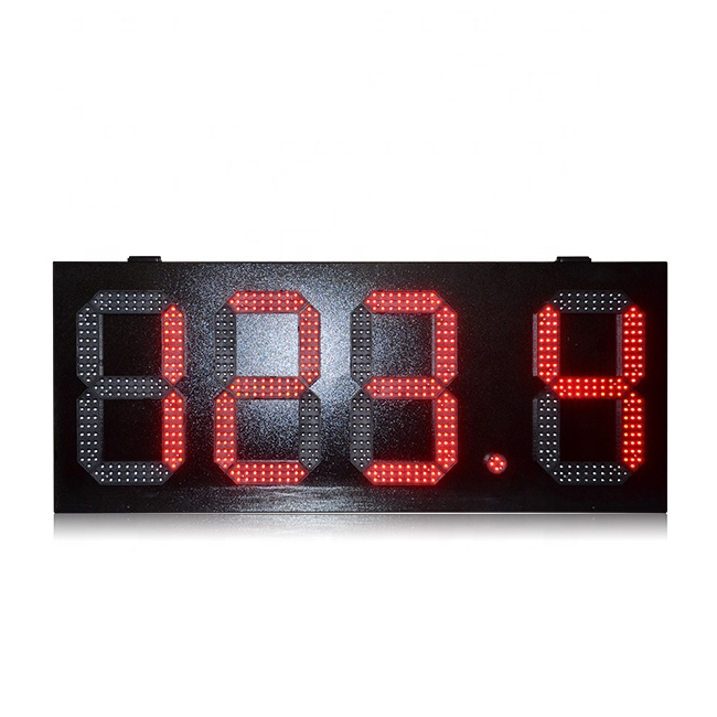 热门款式12英寸单红7段数字888.8格式LED加油站防雨汽油价格显示牌