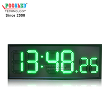 绿色LED时间显示屏带三脚支架铝框室内使用高亮度RF遥控数字屏