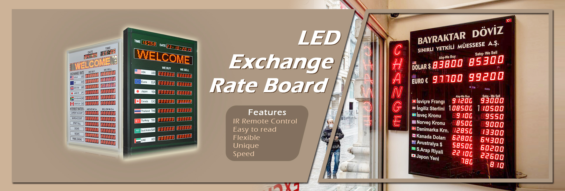 led exchange rate board