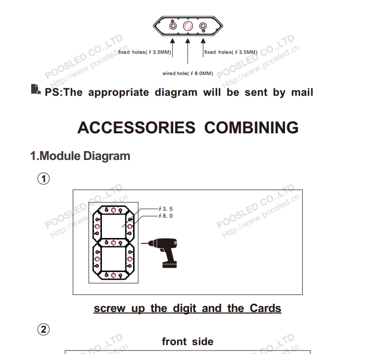户外防水IP67 LED数字屏8字模组